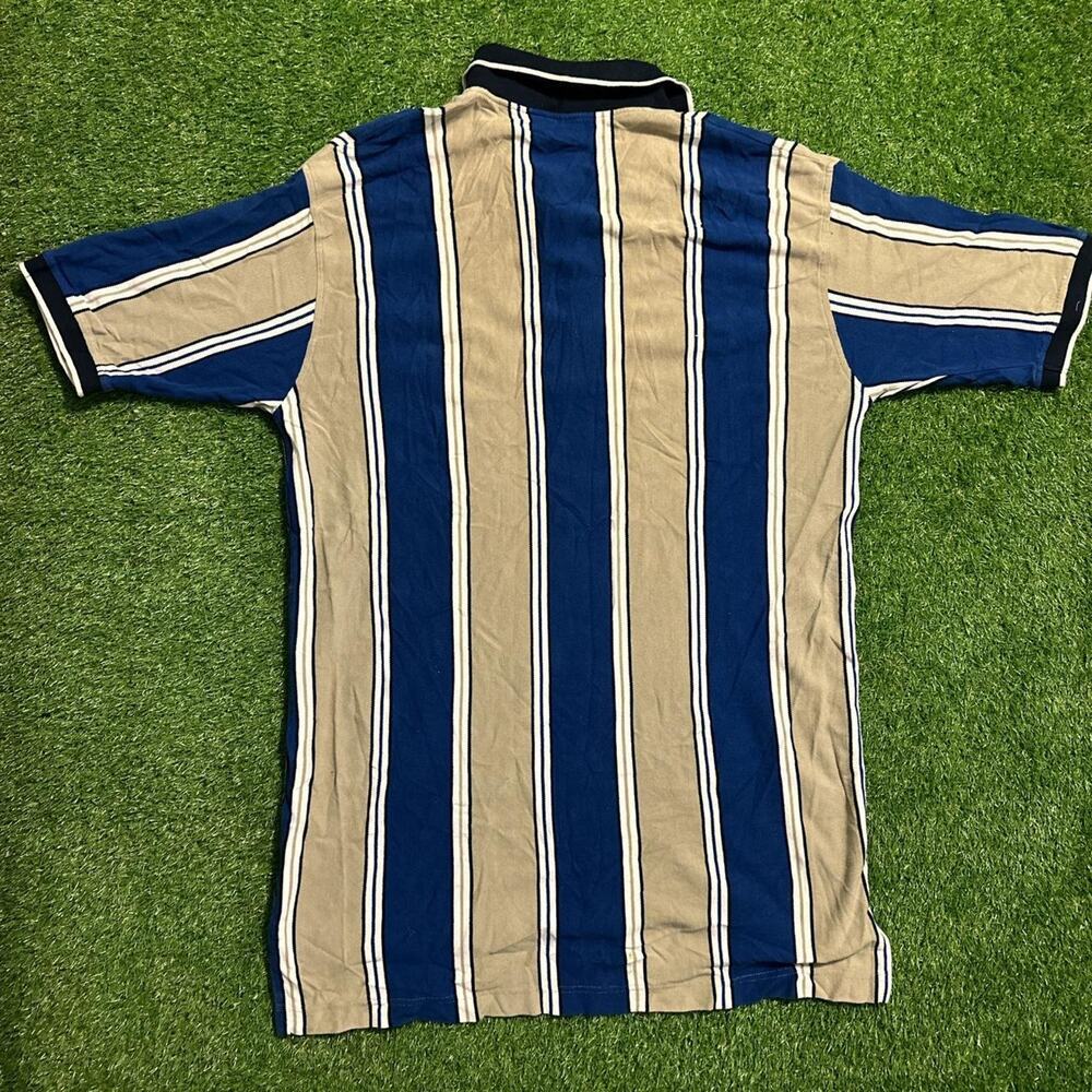 Vintage King Size Vertical Stripe Polo Shirt - Picture 5 of 5
